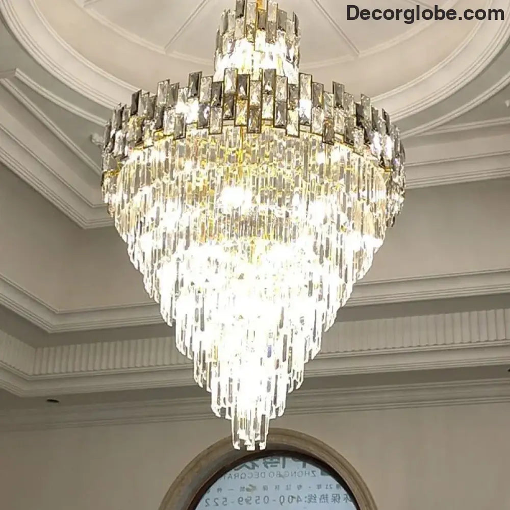 Modern Luxury Glass Crystal Chandelier - Hotel-Grade Decorative Lighting with LED Dimming - DecorGlobe