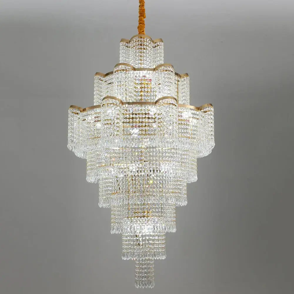 Modern Luxury Long Chandelier - Opulent Illumination for Staircases, Villa Lobbies, High Ceilings, and Grand Spaces - DecorGlobe