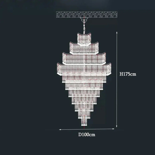 Modern Luxury Long Chandelier - Opulent Illumination for Staircases, Villa Lobbies, High Ceilings, and Grand Spaces - DecorGlobe