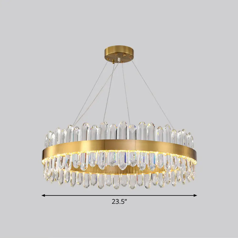 Modern Luxury Meets Light: Gold Halo Pendant Chandelier - DecorGlobe