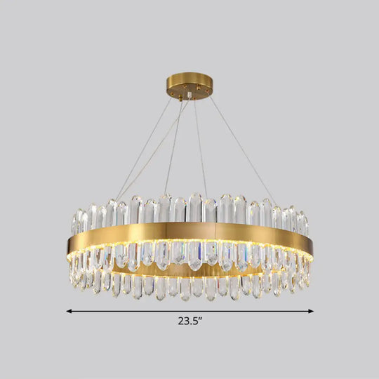 Modern Luxury Meets Light: Gold Halo Pendant Chandelier - DecorGlobe