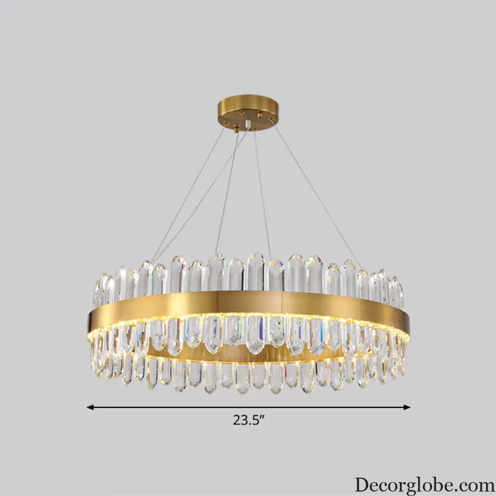 Modern Luxury Meets Light: Gold Halo Pendant Chandelier - DecorGlobe