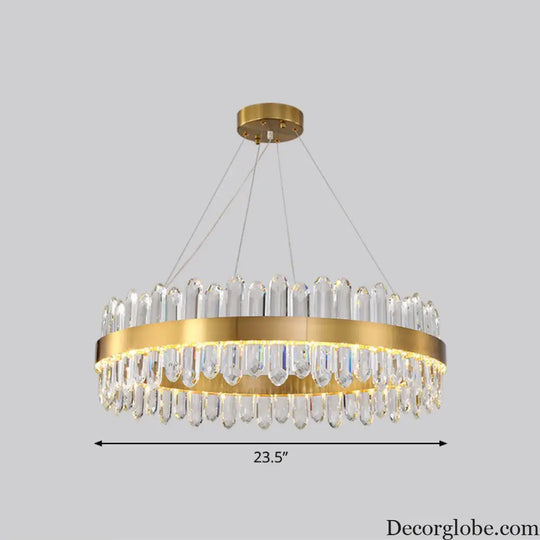 Modern Luxury Meets Light: Gold Halo Pendant Chandelier - DecorGlobe