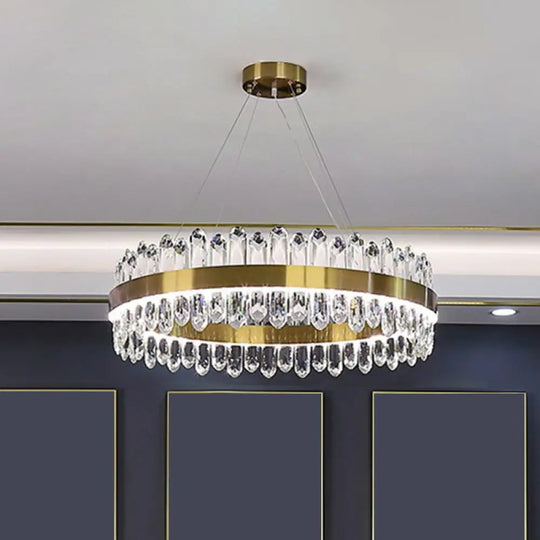 Modern Luxury Meets Light: Gold Halo Pendant Chandelier - DecorGlobe