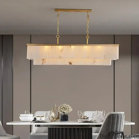 Modern Natural Marble LED Living Room Chandeliers - Elegant Lighting Fixtures for Staircases, Lofts, and Dining Rooms - DecorGlobe