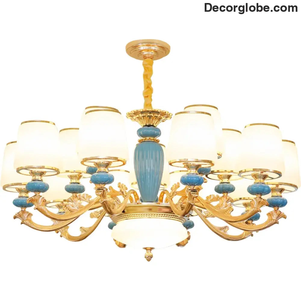 Modern Nordic Ceramic Crystal Chandelier - A Minimalist Lighting Fixture for Living Rooms, Dining Areas, Bedrooms, and Homes - DecorGlobe