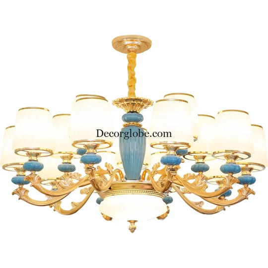 Modern Nordic Ceramic Crystal Chandelier - A Minimalist Lighting Fixture for Living Rooms, Dining Areas, Bedrooms, and Homes - DecorGlobe