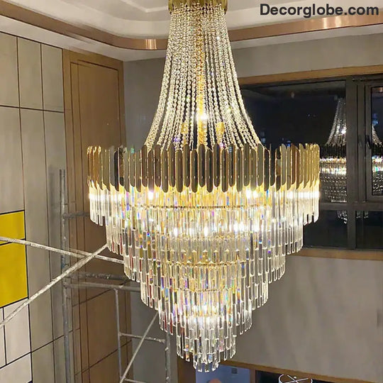 Modern Nordic Crystal Pendant Lights - Light Luxury Elegance for Villas, Hotels, and Double Staircase Living Spaces with LED Efficiency - DecorGlobe