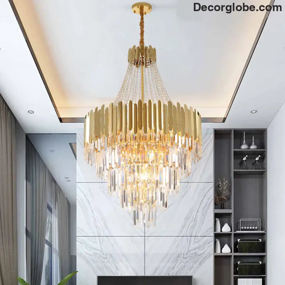 Modern Nordic Crystal Pendant Lights - Light Luxury Elegance for Villas, Hotels, and Double Staircase Living Spaces with LED Efficiency - DecorGlobe