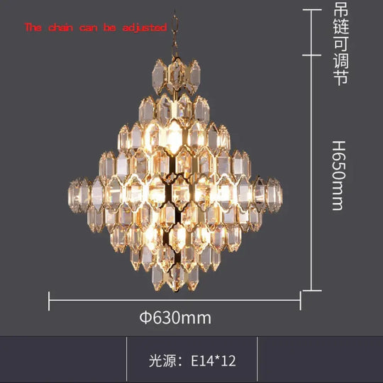 Modern Style Golden Luster Suspended Crystal Chandelier - Elegance for Living Rooms, Bedrooms, and Dining Spaces - DecorGlobe
