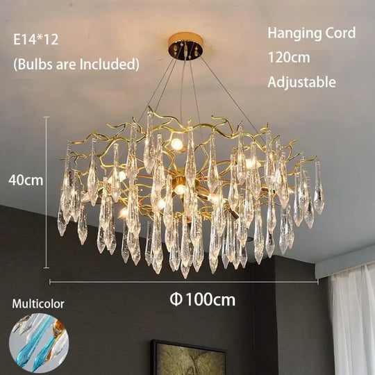 Multi-color Glass Drop Ceiling Chandeliers - Luxury LED Pendant Lights for Post-Modern Home Decor in Bedrooms - DecorGlobe
