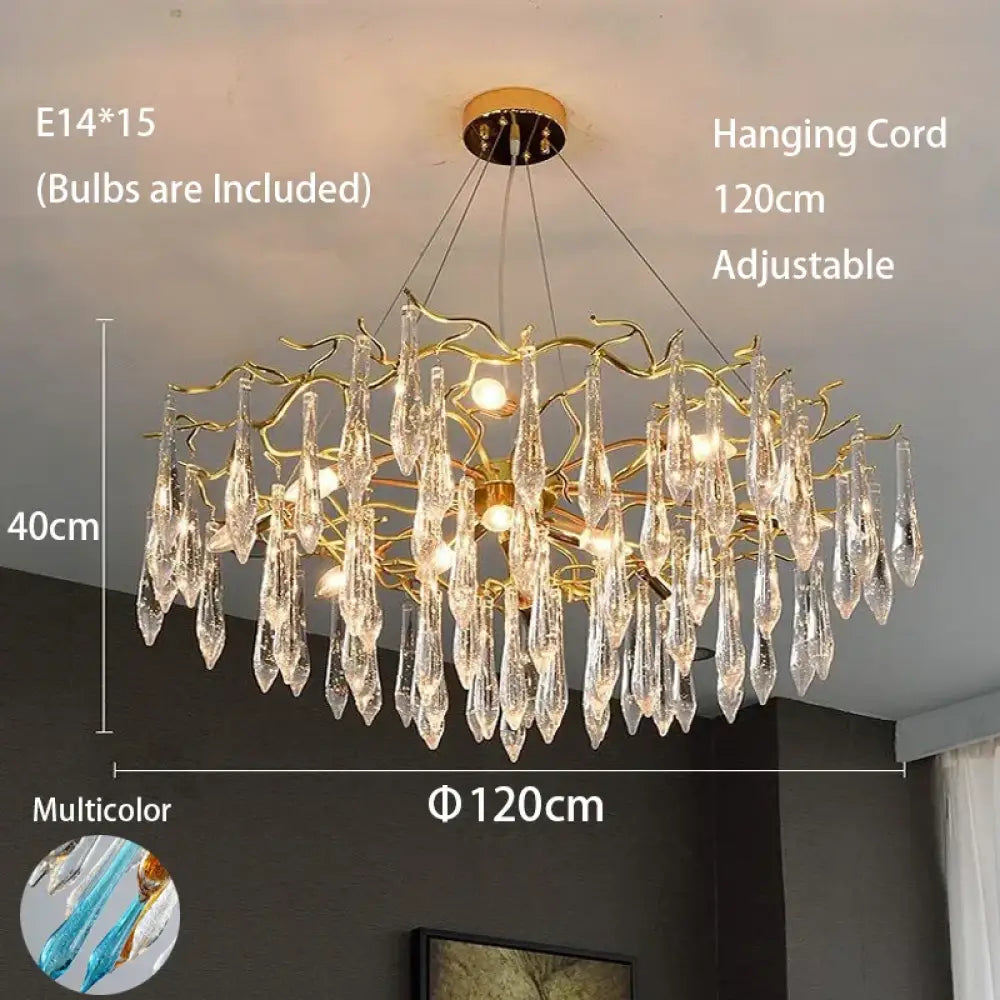 Multi-color Glass Drop Ceiling Chandeliers - Luxury LED Pendant Lights for Post-Modern Home Decor in Bedrooms - DecorGlobe