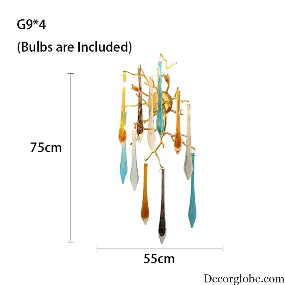 Multi-color Glass Drop Ceiling Chandeliers - Luxury LED Pendant Lights for Post-Modern Home Decor in Bedrooms - DecorGlobe