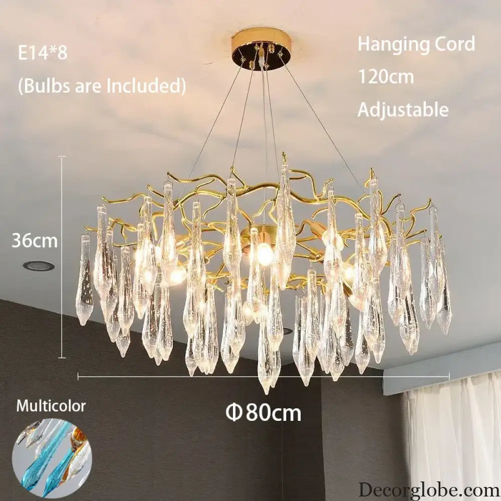 Multi-color Glass Drop Ceiling Chandeliers - Luxury LED Pendant Lights for Post-Modern Home Decor in Bedrooms - DecorGlobe