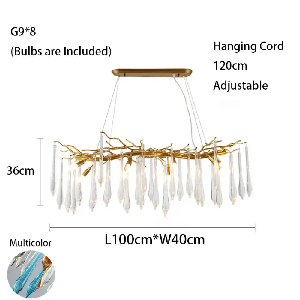 Multi-color Glass Drop Ceiling Chandeliers - Luxury LED Pendant Lights for Post-Modern Home Decor in Bedrooms - DecorGlobe