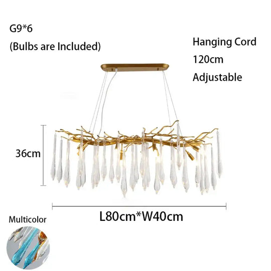 Multi-color Glass Drop Ceiling Chandeliers - Luxury LED Pendant Lights for Post-Modern Home Decor in Bedrooms - DecorGlobe