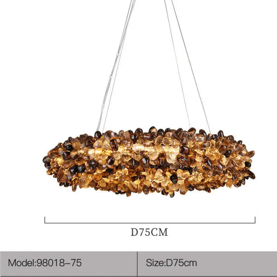 Natural Crystal Chandelier for Modern Living Spaces D75cm