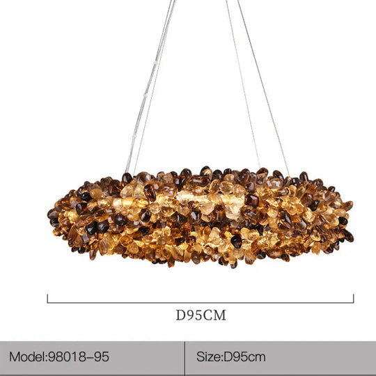 Natural Crystal Chandelier for Modern Living Spaces D95cm