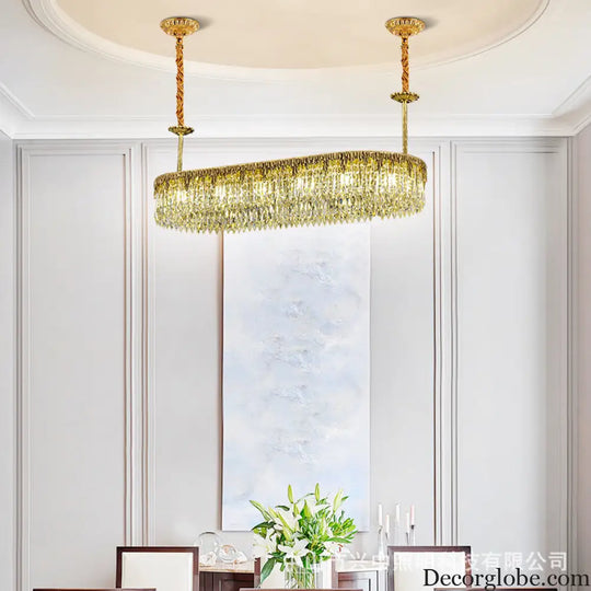 Nevaeh French All-Copper Light Luxury Crystal Linear Chandelier Chandelier