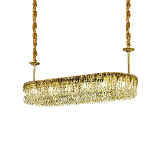 Nevaeh French All-Copper Light Luxury Crystal Linear Chandelier Chandelier