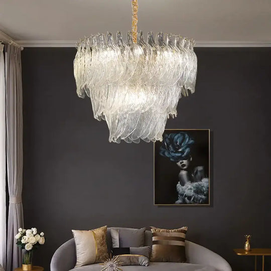 New Design Modern Style Golden Chandelier - Creative Artistry in Handmade Glass for Versatile Living Spaces - DecorGlobe