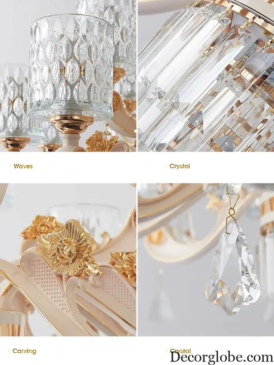 New European Style Crystal Ceiling Chandelier - Modern Luxury for High-Class Interiors - DecorGlobe