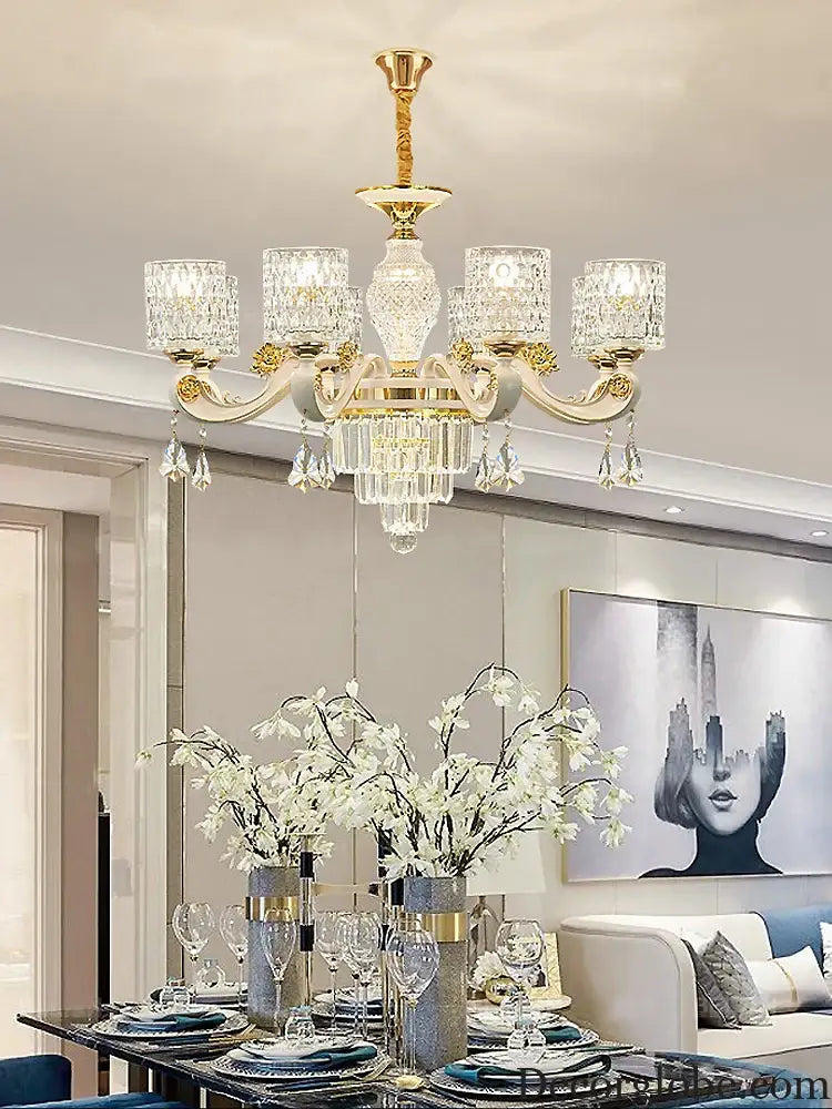 New European Style Crystal Ceiling Chandelier - Modern Luxury for High-Class Interiors - DecorGlobe