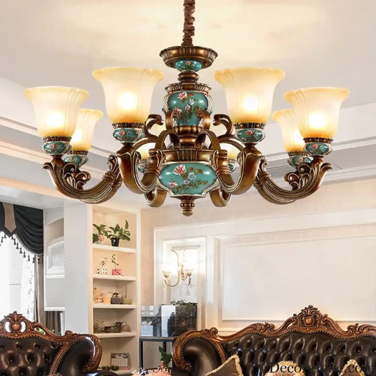 New European Vintage Resin Chandelier - Create a Luxurious Atmosphere in Your Villa, Restaurant, or Bedroom - DecorGlobe