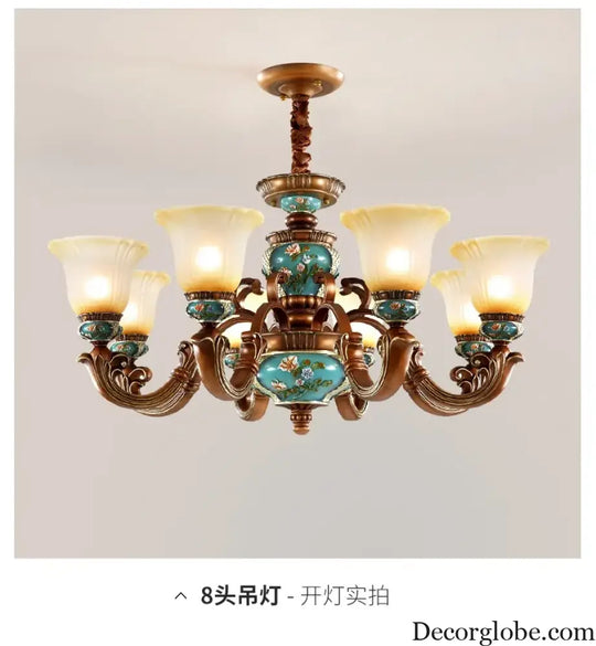 New European Vintage Resin Chandelier - Create a Luxurious Atmosphere in Your Villa, Restaurant, or Bedroom - DecorGlobe