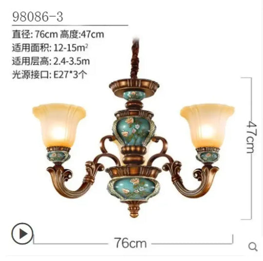 New European Vintage Resin Chandelier - Create a Luxurious Atmosphere in Your Villa, Restaurant, or Bedroom - DecorGlobe