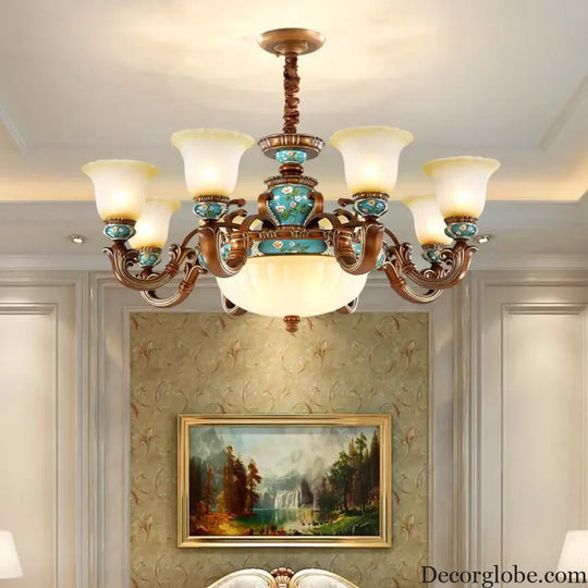 New European Vintage Resin Chandelier - Create a Luxurious Atmosphere in Your Villa, Restaurant, or Bedroom - DecorGlobe