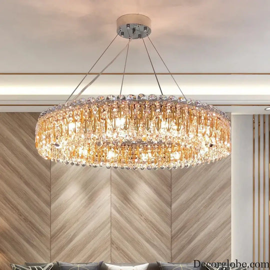 New Light Luxury K9 Crystal Chandelier - Chrome Elegance for Living, Dining, and Bedrooms - DecorGlobe