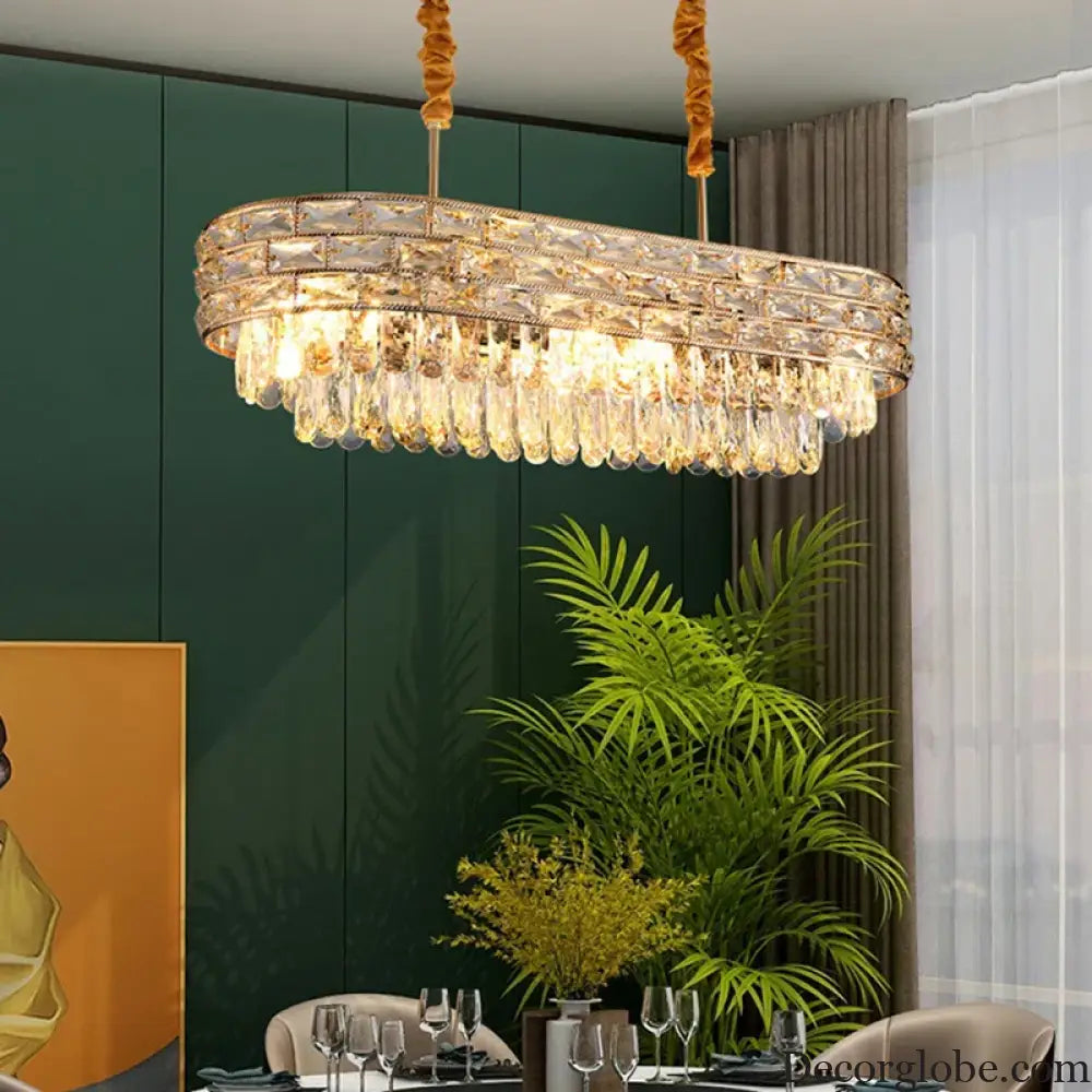 New Modern Crystal Ceiling Lamp - Light Luxury Design for Living, Dining, and Bedroom Spaces - DecorGlobe