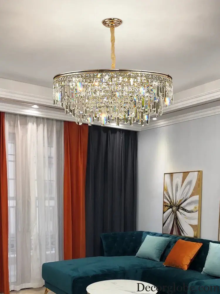 New Modern Crystal Chandelier - Effortless Elegance for Living, Dining, and Bedroom Spaces - DecorGlobe