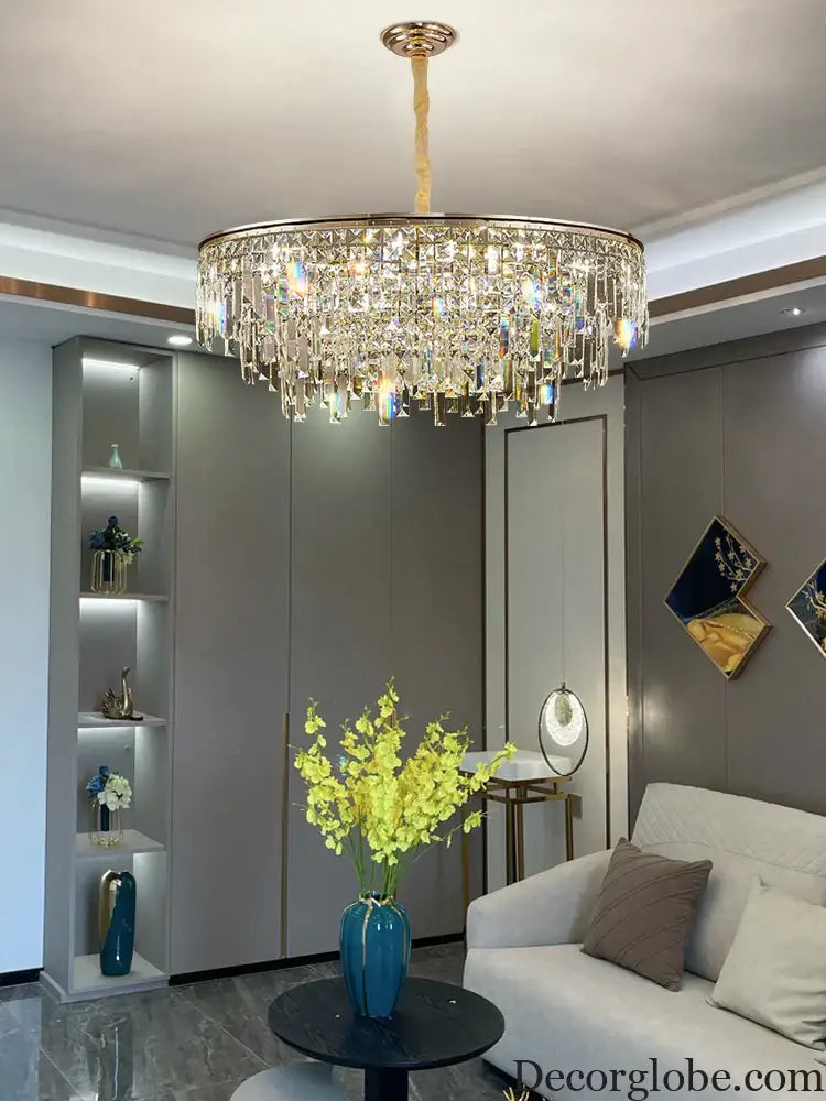 New Modern Crystal Chandelier - Effortless Elegance for Living, Dining, and Bedroom Spaces - DecorGlobe