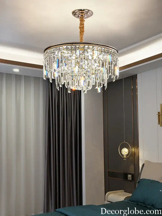 New Modern Crystal Chandelier - Effortless Elegance for Living, Dining, and Bedroom Spaces - DecorGlobe