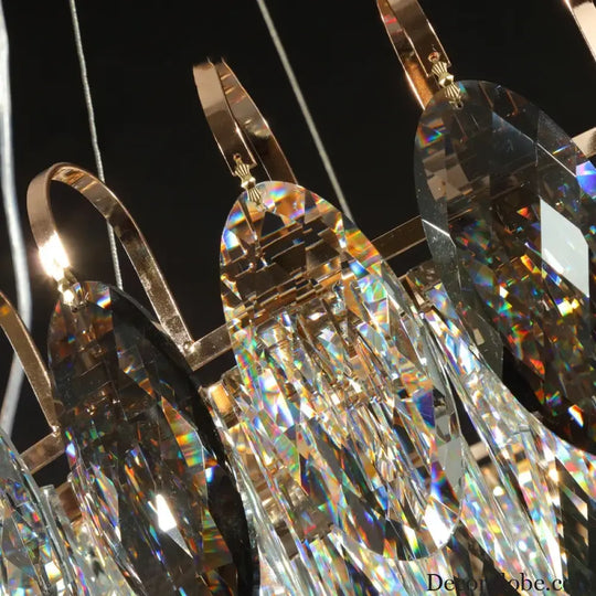 New Modern Crystal Chandelier - Luxurious Home Decor Lighting in Round Gold Design with LED Illumination - DecorGlobe