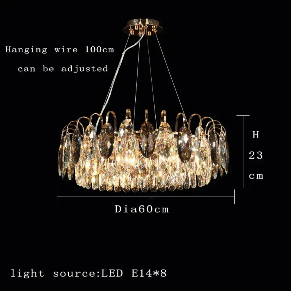 New Modern Crystal Chandelier - Luxurious Home Decor Lighting in Round Gold Design with LED Illumination - DecorGlobe