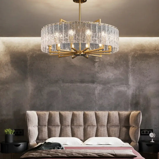 New Modern Glass Chandelier - Luxury Round Design with Creative Gold Accents for Stylish Home Illumination - DecorGlobe