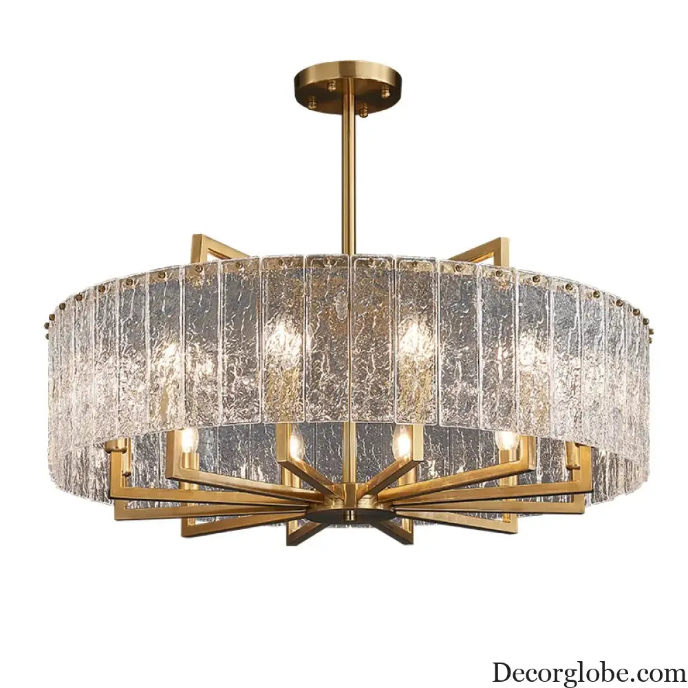 New Modern Glass Chandelier - Luxury Round Design with Creative Gold Accents for Stylish Home Illumination - DecorGlobe