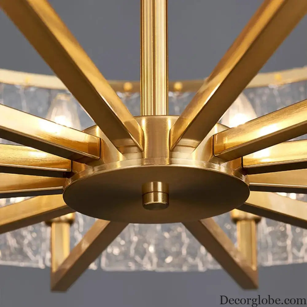 New Modern Glass Chandelier - Luxury Round Design with Creative Gold Accents for Stylish Home Illumination - DecorGlobe