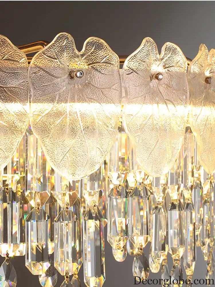 New Modern LED Pendant Lamp - Gold Luxury Round Crystal Ceiling Chandelier for Living Rooms, Bedrooms, Dining Rooms, and Kitchens - DecorGlobe