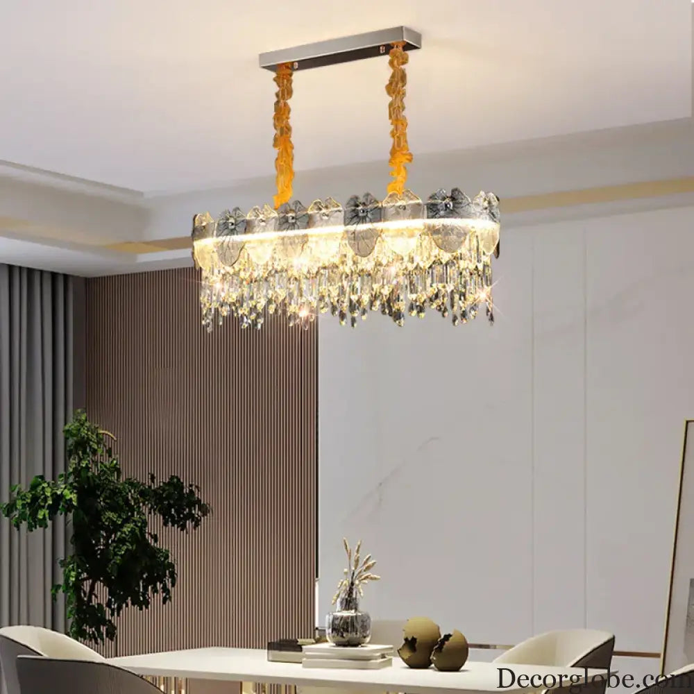 New Modern LED Pendant Lamp - Gold Luxury Round Crystal Ceiling Chandelier for Living Rooms, Bedrooms, Dining Rooms, and Kitchens - DecorGlobe