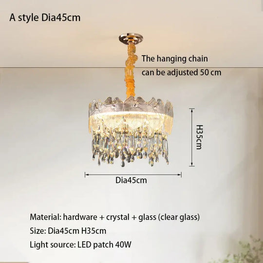 New Modern LED Pendant Lamp - Gold Luxury Round Crystal Ceiling Chandelier for Living Rooms, Bedrooms, Dining Rooms, and Kitchens - DecorGlobe