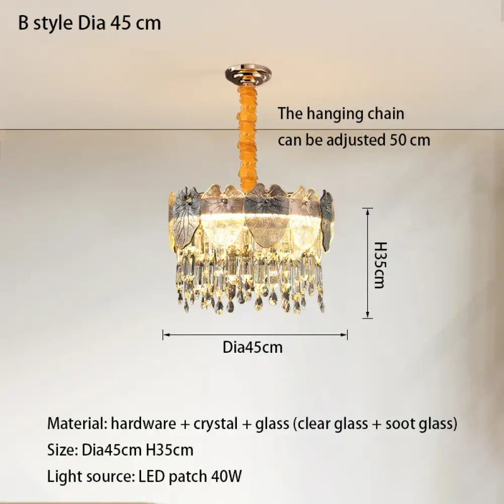 New Modern LED Pendant Lamp - Gold Luxury Round Crystal Ceiling Chandelier for Living Rooms, Bedrooms, Dining Rooms, and Kitchens - DecorGlobe