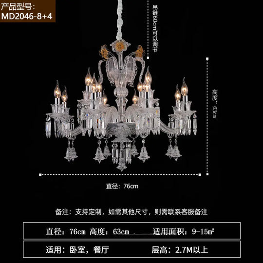 French-Style Living Room Crystal Chandelier Vintage Palace Style with a High-End Feel 2025 New Model Light Luxury Villa
