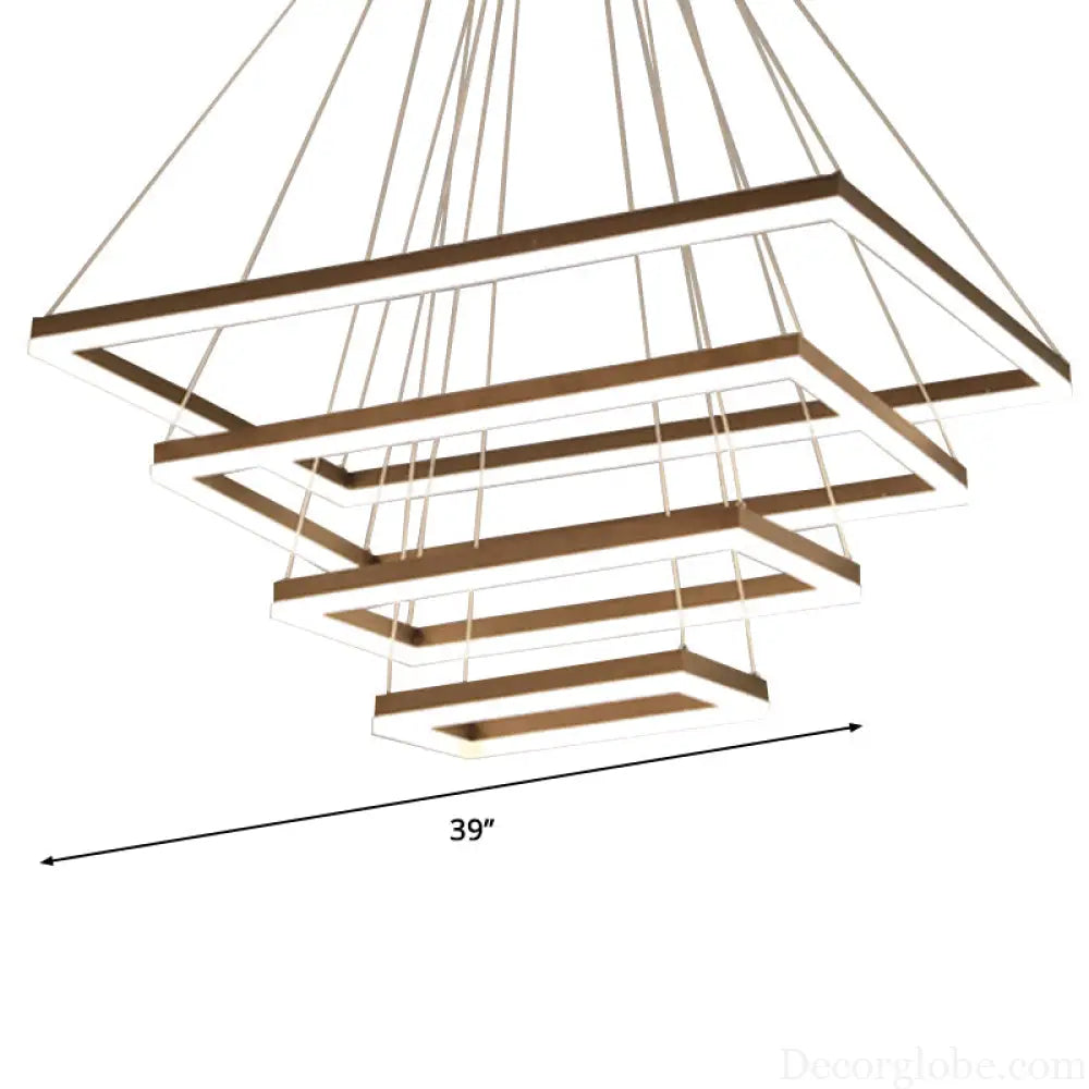 Nordic Style 4-Tier Acrylic LED Coffee Chandelier Light Coffee