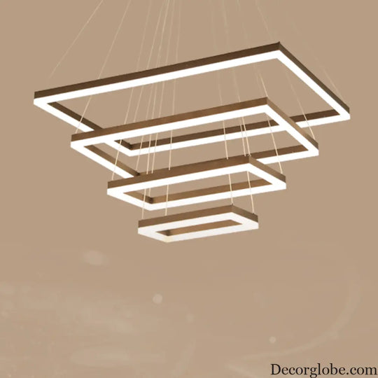 Nordic Style 4-Tier Acrylic LED Coffee Chandelier Light Coffee