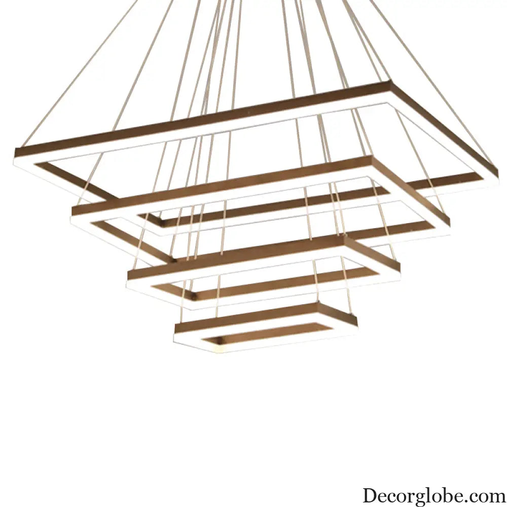 Nordic Style 4-Tier Acrylic LED Coffee Chandelier Light Coffee