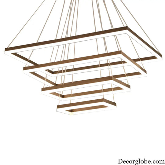 Nordic Style 4-Tier Acrylic LED Coffee Chandelier Light Coffee